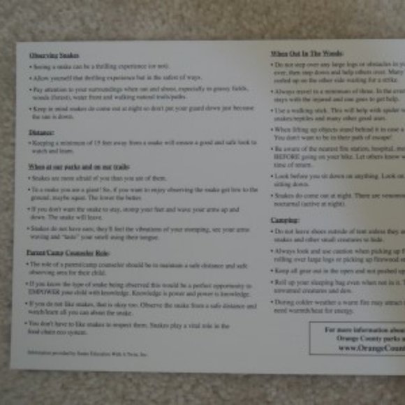 Snake Identification Guide Snake I. D. Chart - Do and Don't Do Herpetology Guide - Picture 3 of 6